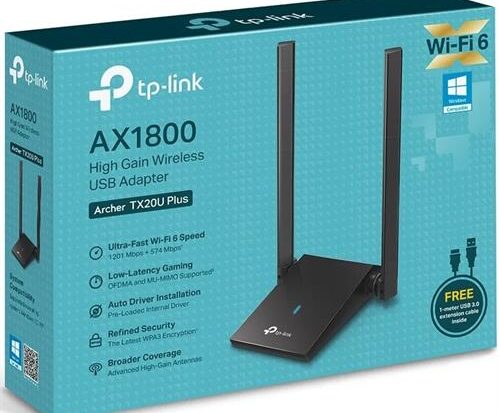 TP Link Archer TX20U Plus High Gain Wifi6 Wireless Adapter