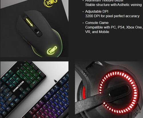 KWG Draco E1A 4 in 1 RGB Multi Colour Backlit Gaming Combo