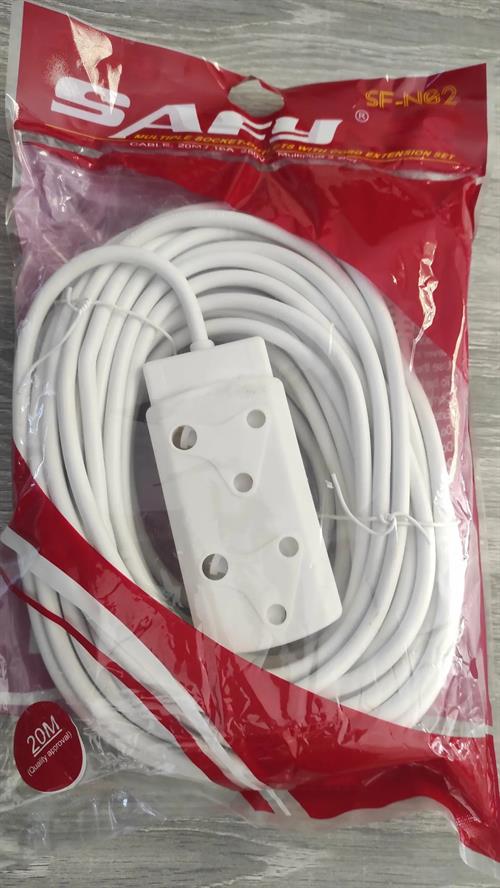 Noble Safy 20m Multi Plug Coupler Extension Cord Lead