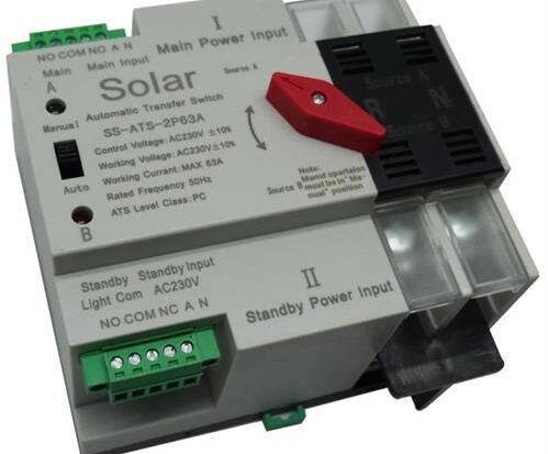 Solarix Dual Power ATS 63A 2 Pole Automatic Change Over Switch Kit