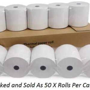 Postron 50 Rolls Premium Range Thermal Paper Till Rolls White