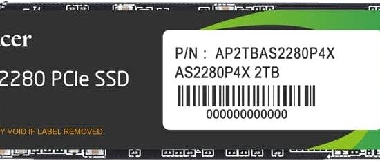 Apacer AS2280P4X M.2 PCIe Gen3 x 4 256GB SSD