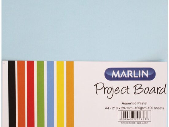 Marlin A4 160gsm 10 Sheets Project Board Assorted Pastel