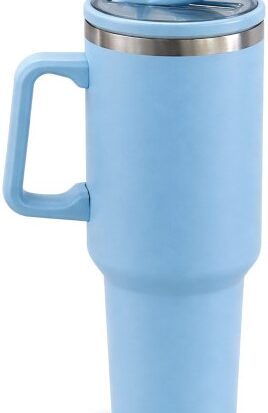Totally 1.2 Litres Stainless Steel Vacuum Tumbler With Straw Blue
