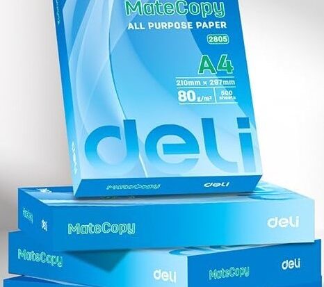 Deli MateCopy A4 5 Reams 80GSM White All Purpose Paper