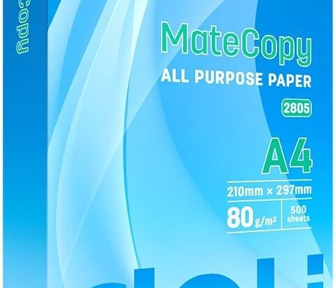 Deli MateCopy A4 5 Reams 80GSM White All Purpose Paper